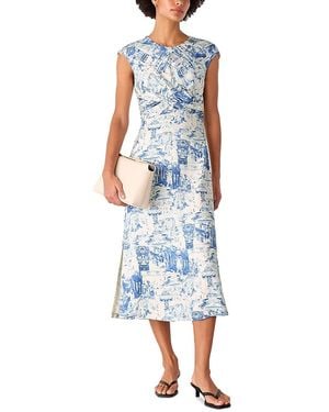 Whistles Rome Print Midi Dress - Blue