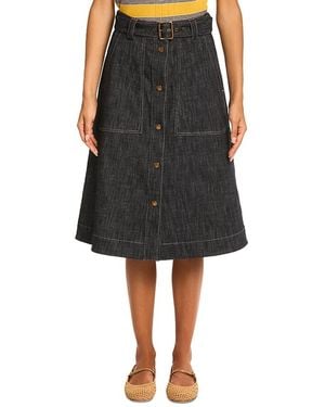 Moncler Belted Midi Skirt - Black
