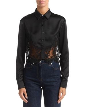 Versace Informal Washed Techno Satin Shirt - Black