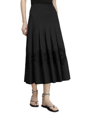 Veronica Beard Fynnley Eyelet Midi Skirt - Black