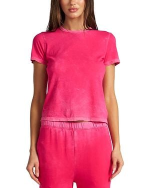 Cotton Citizen Distressed Crewneck Tee - Pink