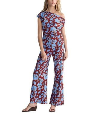 Diane von Furstenberg Wittrock One Shoulder Flare Leg Jumpsuit - Multicolor