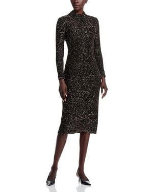 Tahari The Angelina Sequined Midi Dress - Black