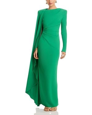 Rachel Gilbert Dion Cape Gown - Green