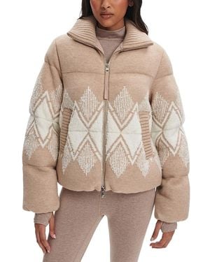 Varley Belinda Knit Puffer Jacket - Brown