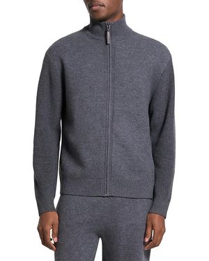Theory Long Sleeve Relaxed Fit Wool Turtle Neck Sweater - Blue