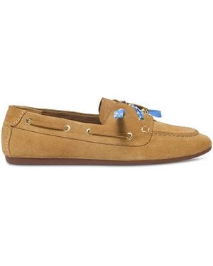 Maje Suede Boat Shoe Loafers - Brown
