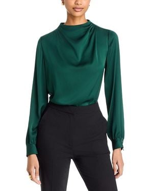 Tahari The Ember Silk Stretch Blouse - Green