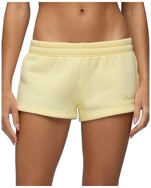 Edikted Basic Girl Low Rise Sweat Shorts - Yellow