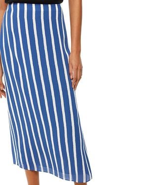 Whistles Crinkle Stripe Midi Skirt - Blue