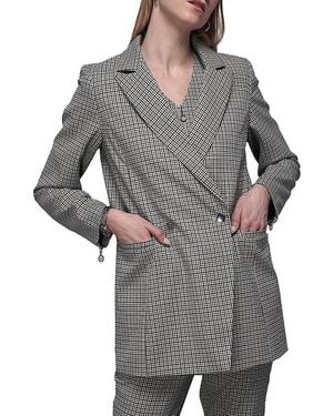 WILDFANG The Empower Zipper Double Breasted Blazer - Gray