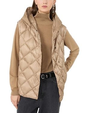 Weekend by Maxmara Wkdgiochi Down Quilted Hooded Gilet - Natural