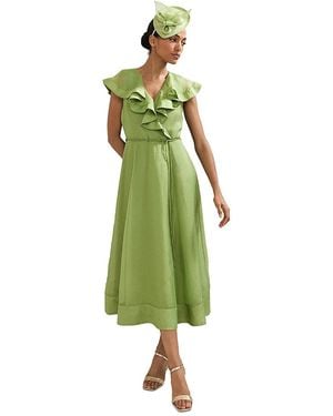 Phase Eight Annette Frill Dress - Green