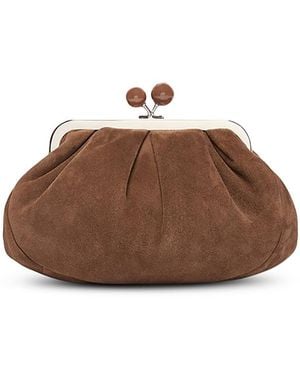 Max Mara Pasticcino Suede Convertible Clutch - Brown