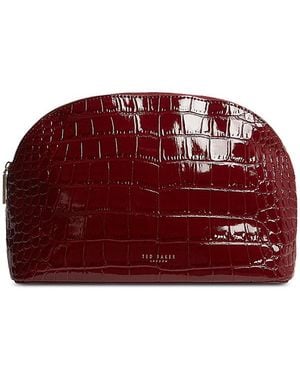 Ted Baker Valoris Croc Embossed Large Washbag - Red