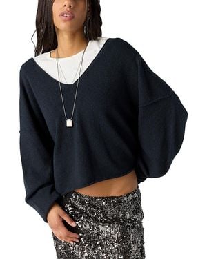 Free People See Me V Neck Sweater - Blue