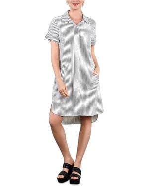 Billy T Cute Denim Shirtdress - Gray