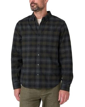 Liverpool Los Angeles Cotton Blend Brushed Plaid Shirt - Black