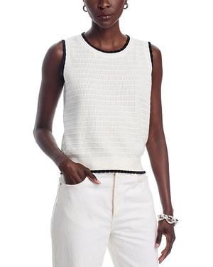 Sioni Sleeveless Tip Sweater Top - White