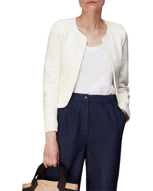 Whistles Collarless Jersey Jacket - Blue