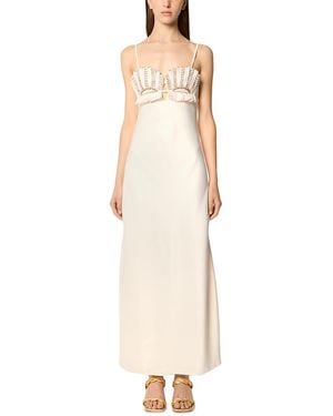 Tresser Royal Embellished Maxi Dress - White