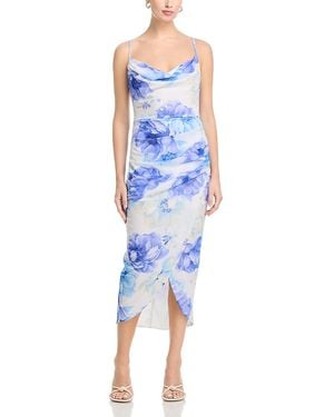 Aqua Mesh Midi Dress - Blue
