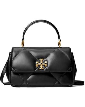 Tory Burch Kira Diamond Quilted Leather Top Handle Bag - Black