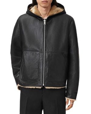 AllSaints Mostyn Shearling Reversible Bomber Jacket - Black