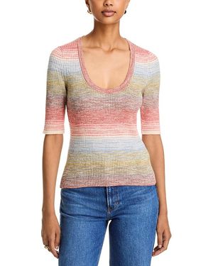 Veronica Beard Archibald Scoop Neck Sweater - Blue