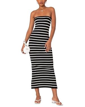 Edikted Knit Back Slitted Maxi Dress - Black