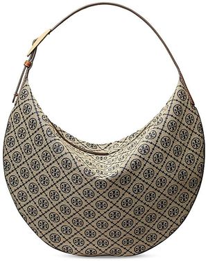 Tory Burch T Monogram Balloon Bag - Gray