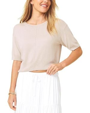 Splendid Erica Short Sleeve Crewneck Sweater - White