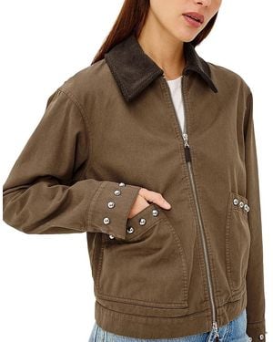 Rails Redding Cotton Stud Trim Jacket - Brown