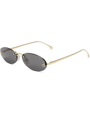 Fendi Rimless Round Sunglasses, 54Mm - Metallic