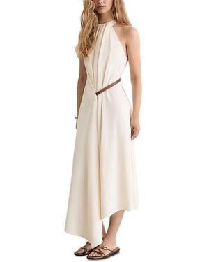 Reiss Evie Draped Asymmetric Dress - Natural