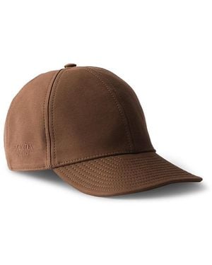 Prada Old Cotton Satin Baseball Cap - Brown