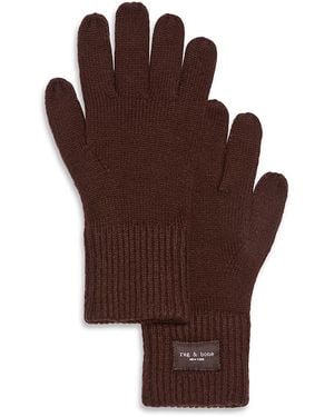 Rag & Bone Blake Knit Gloves - Brown