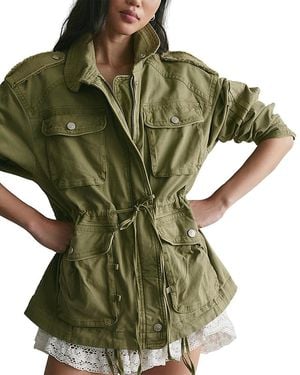 Free People Marlo Surplus Cotton Blend Jacket - Green