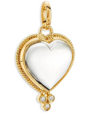 Temple St. Clair 18K Classic Rock Crystal & Diamond Medium Heart Pendant - Metallic
