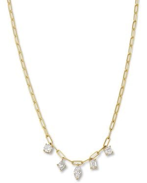 Bloomingdale's Fine Collection Luxe Collection Certified Lab Grown Diamond Mixed Cut Paperclip Chain Necklace - Metallic