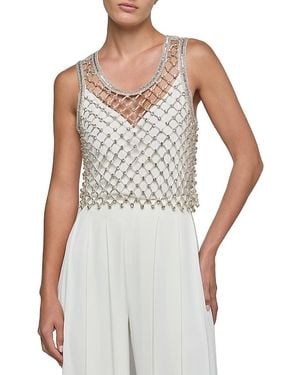 L'Agence Freia Clear Crystal Tank Top - White
