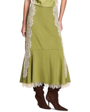 Cinq À Sept Esme Satin Liore Skirt - Green