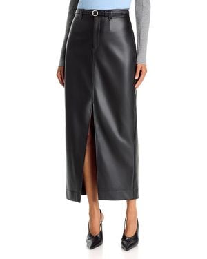 Toccin Meg Faux Leather Midi Skirt - Black