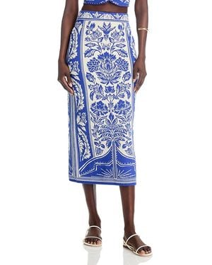 FARM Rio Tapestry Knit Skirt - Blue