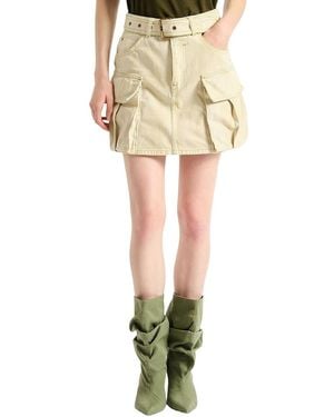 Balmain Faded Denim Skirt - Yellow