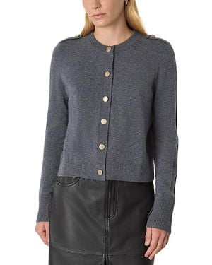 Whistles Military Crew Neck Cardigan - Gray