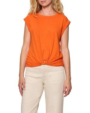 Sanctuary Knotted Hem Muscle Tee - Orange