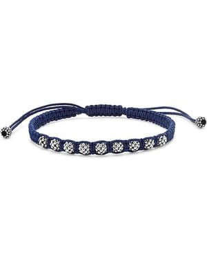 Lagos Sterling Anthem Caviar Bead Macrame Bracelet - Blue