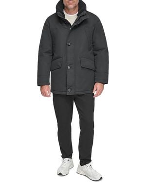 Andrew Marc Wittstock Removable Sherpa Fleece Trimmed Waxed Jacket - Black