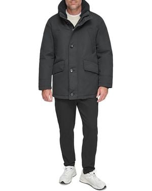 Andrew Marc Wittstock Removable Sherpa Fleece Trimmed Waxed Jacket - Black